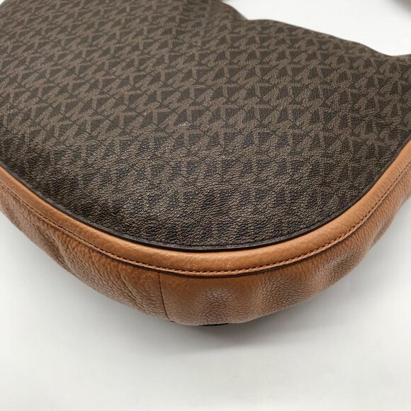 Michael Kors Brown Monogram Canvas Lydia Hobo Shoulder Bag - Picture 8 of 10